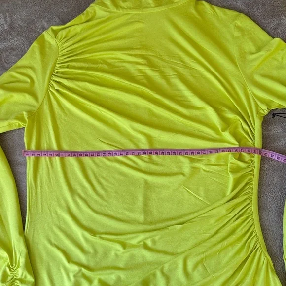 Bailey 44 Neon Yellow Ruched Blouse - Picture 5 of 11